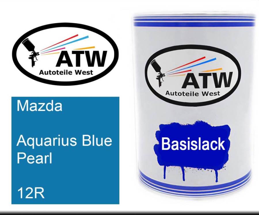 Mazda, Aquarius Blue Pearl, 12R: 500ml Lackdose, von ATW Autoteile West.